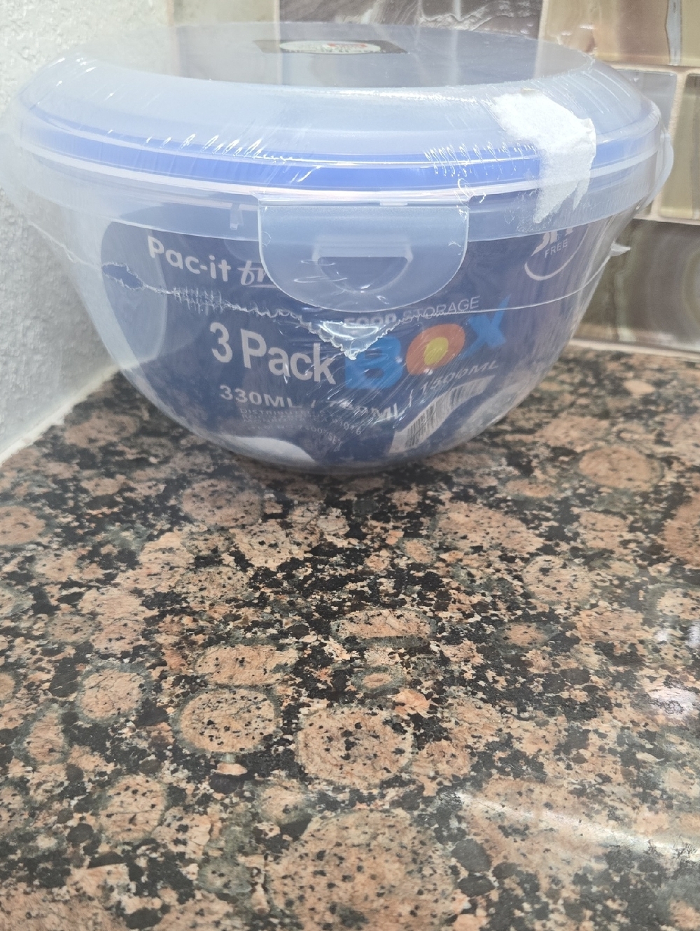 Blue Round Food Storage Container - 3 Pack